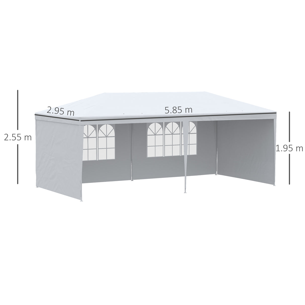easycomfort easycomfort tendone da giardino pieghevole per feste ed eventi con pannelli rimovibili 5 83x2 95 m bianco