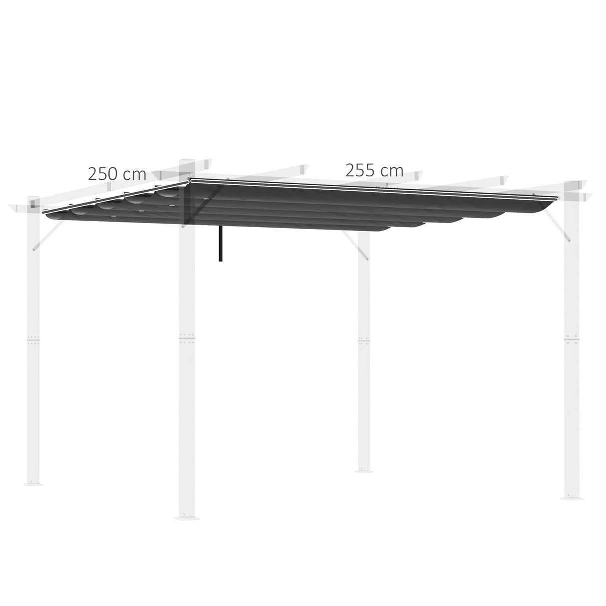 easycomfort easycomfort tettuccio di ricambio per gazebo da giardino 3x3 m con 10 fori copertura in poliestere grigio