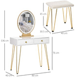easycomfort easycomfort toeletta con specchio luci a led in stile industriale tavolo per trucco con sgabello mobile toeletta con interruttore touch bianco