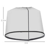 easycomfort easycomfort zanzariera per ombrellone 3x2 3 m regolabile a rete fitta con apertura a cerniera nero