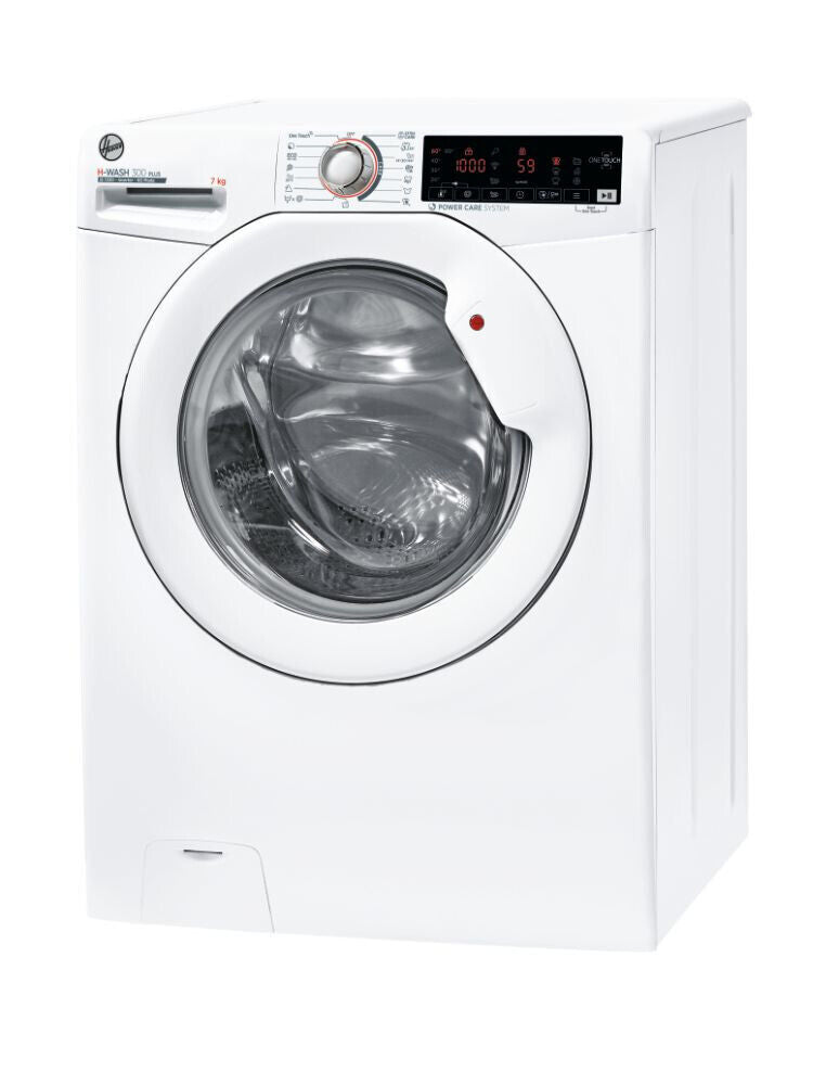lavatrice a carico frontale hoover 7 kg h3w4 37txme 1 s 1300 giri classe a l60xp45xa85 h wash 300 plus