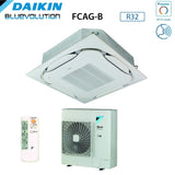 climatizzatore condizionatore daikin bluevolution a cassetta round flow 42000 btu fcag125b r 32 wi fi optional con comando a filo e griglia