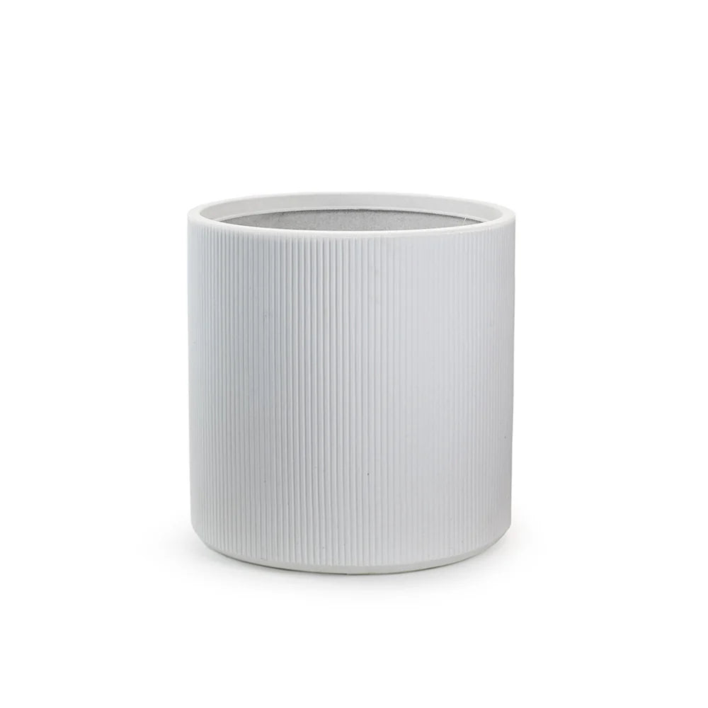 divina garden vaso in resina da esterno interno per piante tondo cilindrico di design d 36x35h modigliani bianco ean 8056157808923