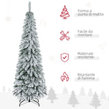 easycomfort easycomfort albero di natale innevato 180cm con 523 rami e base in acciaio per interni