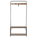 easycomfort easycomfort appendiabiti con panca e scarpiera in stile industriale mobile per ingresso vintage in legno e acciaio nero ean 8054111842228