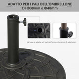 easycomfort easycomfort base per ombrellone in resina 19kg con decorazioni e accoppiatore antiruggine 54 5cm bronzo
