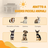 easycomfort easycomfort box per cani e gatti con 7 finestre e 2 ingressi in tessuto oxford nylon e pp 124x62 cm grigio e nero