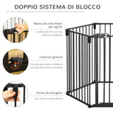 immagine-4-easycomfort-easycomfort-cancelletto-di-sicurezza-pieghevole-6-sezioni-cancellino-barriera-per-cani-in-acciaio-sistema-di-blocco-e-chiusura-automatica-nero