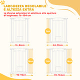 easycomfort easycomfort cancellino per cani regolabile da 76 104 cm cancelletto alto 106 cm con 2 estensioni bianco