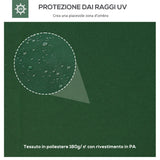 easycomfort easycomfort copertura per gazebo 4x3 m a 2 livelli in poliestere con cinghie e 10 fori di drenaggio verde