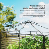 easycomfort easycomfort copertura per gazebo da giardino per barbecue 1 52x2 44 m a 2 livelli in poliestere grigio chiaro