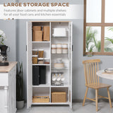 easycomfort easycomfort credenza moderna a 2 ante con mensole regolabili in legno e vetro 76x36x160cm bianco