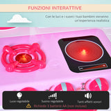 easycomfort easycomfort cucina giocattolo per bambini con 38 accessori inclusi con luci e suoni realistici 78x29x87 cm rosa