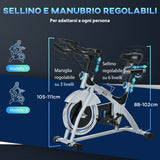 easycomfort easycomfort cyclette professionale da camera con monitor lcd e volano 15kg sellino e manubrio regolabili 124x50x105 111cm argento nero