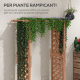 easycomfort easycomfort fioriera con grigliato fori di drenaggio e tettuccio in legno di abete 112x41x180 cm marrone