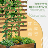 easycomfort easycomfort fioriera con traliccio per rampicanti e rotelle in legno di abete 65x31x147 cm marrone