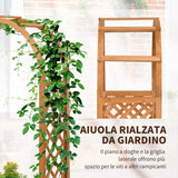 easycomfort easycomfort fioriera da esterno a fondo cavo in abete marrone con arco decorativo e grate per rampicanti 83x36x152 cm