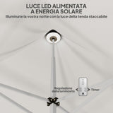 easycomfort easycomfort gazebo da giardino pop up 3x3 m ad altezza regolabile con luci led solari in tessuto oxford e metallo bianco