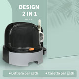 easycomfort easycomfort lettiera per gatti chiusa con coperchio vassoio estraibile e paletta in pp e pc 52x60x42 cm grigio scuro