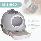 easycomfort easycomfort lettiera per gatti chiusa con vassoio estraibile 2 ingressi e paletta 47x55x44 cm grigio