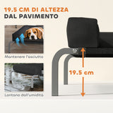 easycomfort easycomfort lettino per cani rialzato di 19 5 cm con cuscino a u in poliestere e acciaio 110x75x30 cm nero e argento