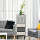 easycomfort easycomfort mobile cassettiera 5 cassetti fantasia geometrica arredamento moderno camera e ingresso 40x40x111 5cm nero grigio