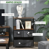 easycomfort easycomfort mobile cassettiera multiuso con 3 cassetti pieghevoli in tessuto arredamento soggiorno e camera 58x29x81 5cm grigio scuro