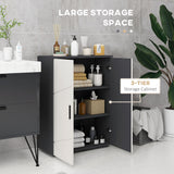easycomfort easycomfort mobiletto bagno 2 ante in legno con 3 ripiani e chiusura ammortizzata 60x30x82cm grigio