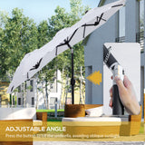 easycomfort easycomfort ombrellone da giardino doppio inclinabile con apertura a manovella 295x152x222cm bianco