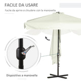 easycomfort easycomfort ombrellone semicircolare per parete da terrazza e giardino con manovella 2 5x2 3m crema