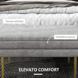 easycomfort easycomfort panca fondo letto con spazio portaoggetti in acciaio e poliestere 79 5x37 5x43 cm grigia