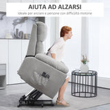 easycomfort easycomfort poltrona alzapersona reclinabile a 135 con 8 punti massaggianti e poggiapiedi 89x99x103 cm grigio chiaro