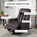 easycomfort easycomfort poltrona elettrica alzapersone reclinabile 145 poltrona relax elettrica in pelle pu con telecomando tasche laterali e poggiapiedi integrato marrone ean 8055776913919