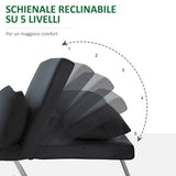 easycomfort easycomfort poltrona letto moderna 2 in 1 con schienale reclinabile su 5 posizioni e cuscino 65x69x80 cm nero
