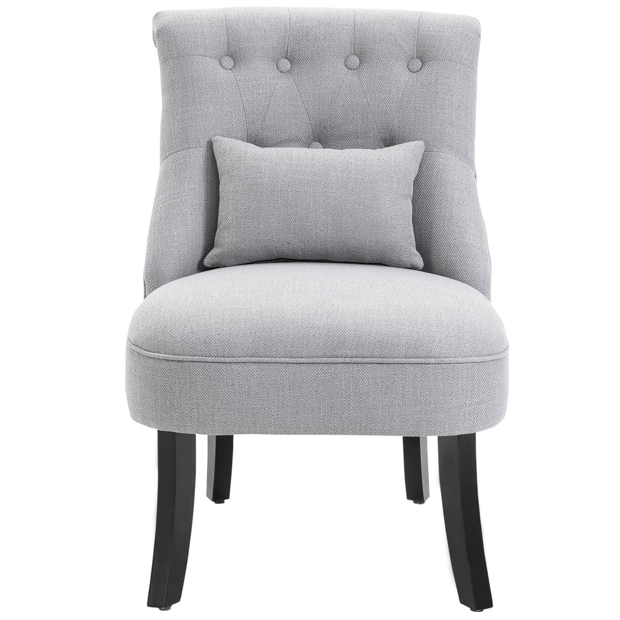 easycomfort easycomfort poltrona per salotto imbottita con cuscino e piedini antiscivolo poltrona darredo in tessuto effetto lino e legno 52 5x69x77 cm grigio ean 8054144134956