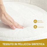 easycomfort easycomfort poltroncina da camera in finta pelliccia con gambe in metallo 75x66x79 cm bianco