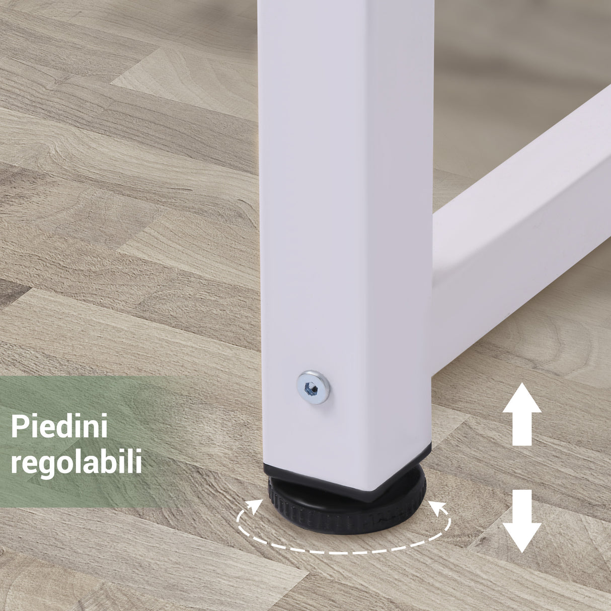 easycomfort easycomfort scrivania per computer con piedini regolabili in truciolato e acciaio 120x60x76 cm bianco