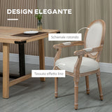 easycomfort easycomfort sedia da salotto stile classico imbottita con rivestimento in tessuto 56x56x96cm bianco crema