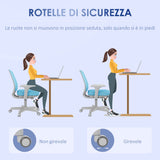 easycomfort easycomfort sedia da ufficio ergonomica e reclinabile ad altezza regolabile con 5 rotelle 55x48x82 5 94 5 cm azzurra
