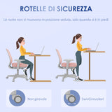 easycomfort easycomfort sedia da ufficio ergonomica e reclinabile ad altezza regolabile con 5 rotelle 55x48x82 5 94 5 cm rosa