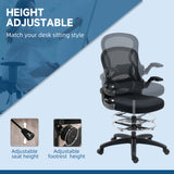 easycomfort easycomfort sedia da ufficio ergonomica in tessuto traspirante con altezza regolabile e braccioli ribaltabili 59x65x110 130 cm