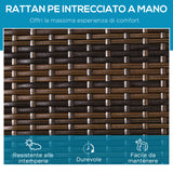 easycomfort easycomfort set 2 lettini prendisole in rattan pe con cuscino e schienale 5 reclinazioni 196x60x22cm