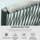 easycomfort easycomfort set da giardino 4 pezzi in rattan con tavolino da caffe 2 divani ad angolo e poltroncina nero grigio e blu
