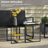 easycomfort easycomfort set da giardino con 2 sedie divanetto e 2 tavolini con cuscini e piano in vetro nero