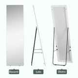 easycomfort easycomfort specchio da terra e parete con struttura in alluminio per camera ingresso e bagno 45x37x158 5cm