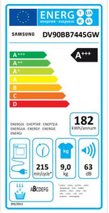 asciugatrice a pompa di calore samsung 9kg dv90bb7445gw quickdrive classe a___