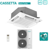 climatizzatore condizionatore hisense inverter a cassetta serie turbo 36000 btu auc105ur4rkc8 _ auw105u6rn8 r 32 wi fi optional classe a__ a_ con telecomando e pannello incluso