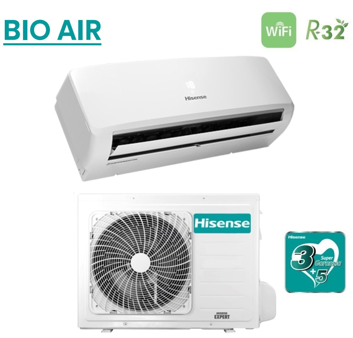 climatizzatore condizionatore hisense inverter serie bio air 24000 btu tdbb240bg _ tdbb240bw r 32 wi fi integrato classe a__ a_