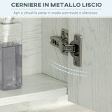 easycomfort easycomfort armadietto con specchio a 4 sezioni con ripiani regolabili specchiera bagno in legno e vetro 90x15x75 cm bianco
