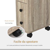 easycomfort easycomfort armadietto da bagno a colonna mobile bagno con 4 ruote 1 cassetto 1 armadietto con anta 2 armadietti aperti color rovere 18x30x68 5 cm ean 8054111841085